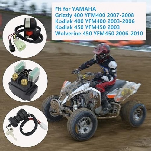 Left Handlebar Control Engine Start Run Off Headlight Switch & Relay & Switch for Yamaha Grizzly 400 2007-2008, Kodiak 400 2003-2006, Kodiak 450 2003, Wolverine 450 2006-2010, 5LP-83973-01-00picture7