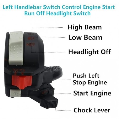 Left Handlebar Control Engine Start Run Off Headlight Switch & Solenoid Relay & Ignition Switch for Yamaha Grizzly 660 YFM660 2002-2003 Kodiak 400 YFM400 2002, 5LP-83973-01-00picture3