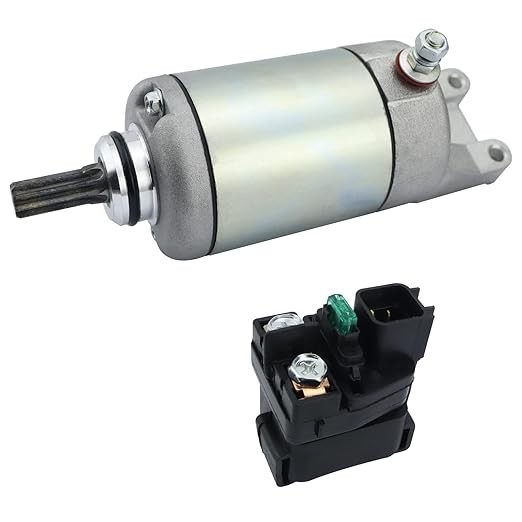 Starter Motor & Solenoid Relay for Suzuki KingQuad 450 LT-A450X 2007-2010, KingQuad 500 LT-A500 2009-2020, 31100-11H00 SMU0421 410-54110