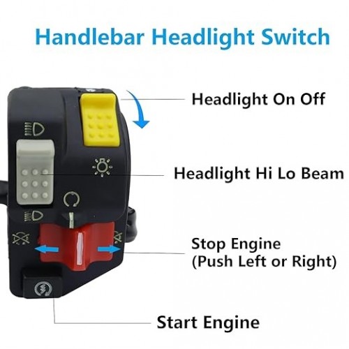 Handlebar Switch Start Stop Headlight & Solenoid Relay & Ignition Switch for Honda TRX400EX Fourtrax 400EX 1999-2000, TRX400EX Sportrax 400EX 2001-2004, 35020-HN1-000picture3