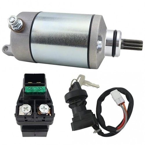 Starter Motor & Solenoid Relay & Ignition Switch for Kawasaki KFX400 KSF400 2003-2006 21163-S004 31100-29F00 3445-033 SMU0281picture7