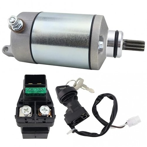 Starter Motor & Solenoid Relay & Ignition Switch for Suzuki Quadsport LT-Z400 LT-Z400Z 2003-2008, for Arctic Cat 400 DVX 2006-2008, 21163-S004 31100-29F00 3445-033 SMU0281picture7