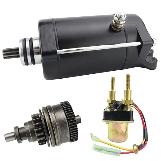 Starter with Bendix & Relay for Kawasaki JS750 92-02, JH750 92-99, JT750 94-98, JS800 800 03-11, JT900 99-06, JF650 X2 92-95, JS650 92-93, JT1100 99, 21163-3702 21163-3709 21163-3712 21163-37