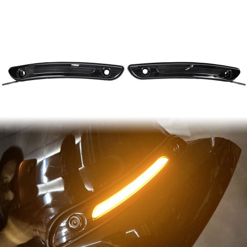 For Harley Motorcycle Tracer Windshield Trim Light with DRL White and Flow Amber Signal  Softail Low Rider ST FXLRST 2022-2025picture4