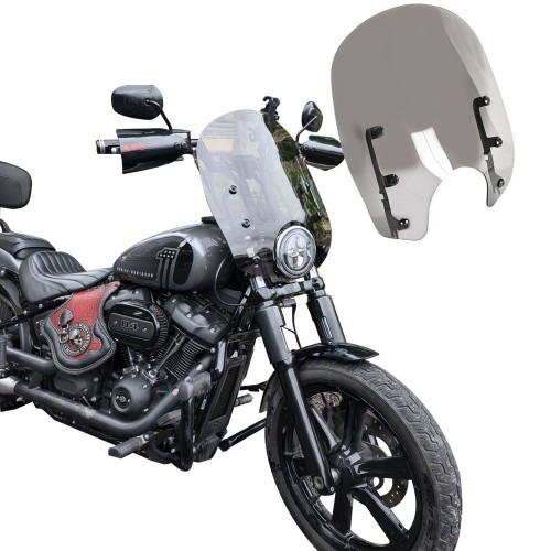 Motorcycle  for Harley 15inch Windshield Windscreen with 49mm Clamp Softail Dyna Street Bob Softail Standard Low Riderpicture4