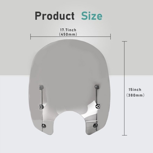 Motorcycle  for Harley 15inch Windshield Windscreen with 49mm Clamp Softail Dyna Street Bob Softail Standard Low Riderpicture6