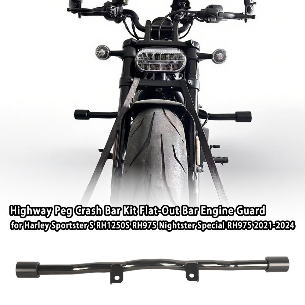 Highway Peg Crash Bar Kit For Harley 2022 Sportster S RH1250S RH975 Nightster Special RH975 2021-2024 Flat-Out Bar Engine Guard
