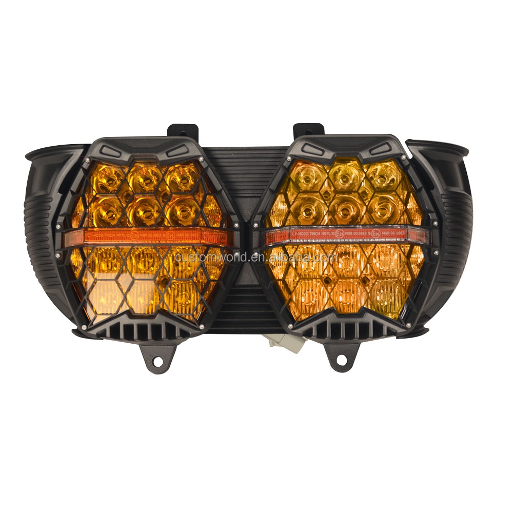 For HarleyHarley Road Glide 2015-2023 Yellow-Yellow Headlight High Low Beam Amber DRL Lamp