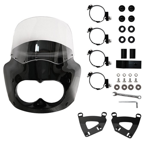 Dyna Fat Bob 08-17 with 11-13-15 Inch Windshield for Harley Club Style Fairing