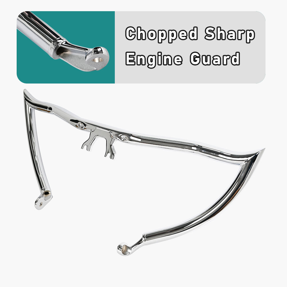 For Chopped Sharp Engine Guard Crash Bar Solid Steel Harley Touring 2014-2025 2020 2021 2022 2023 2024