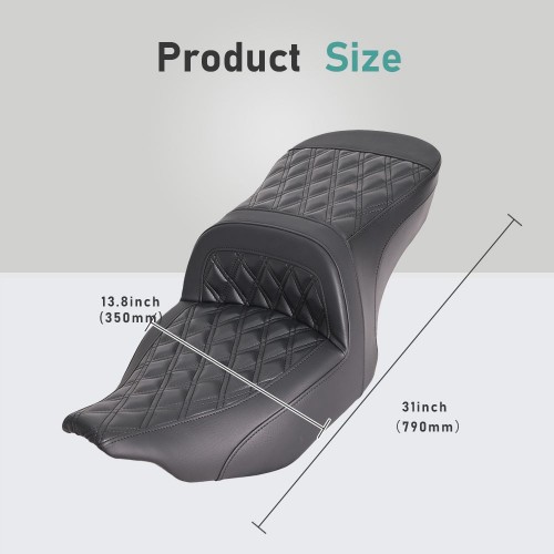 For Harley Touring 2023.5-2025 Passenger Diamond Pattern Cushion Driver