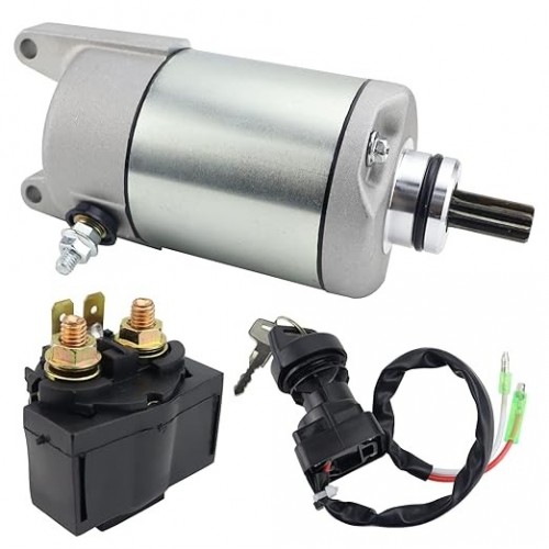 Starter Motor & Solenoid Relay & Ignition Switch for Kawasaki Bayou 400 KLF400 4X4 1993-1999 Prairie 400 KVF400 4X4 1997-1998 Prairie 400 KVF400 2X4 1998 21163-1208 410-54063 18702 SMU0055picture7