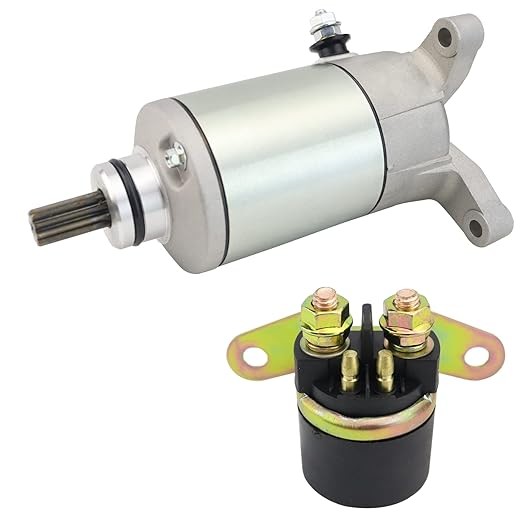 Starter Motor & Relay for Suzuki Quadrunner 160 LT160E 89-92, LT-F160 91-01, LT160 03-04 / Quadrunner 230 LT230GE 85-86, LTF230 86-87, LT230E 87-93 31100-02C10 31100-02C02 31100-35B10