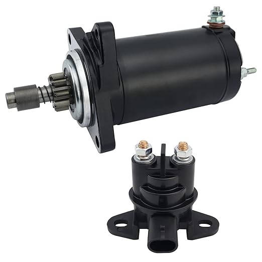 Starter Motor & Solenoid Relay for Sea-Doo Sportboat Challenger Explorer Speedster Sportster 1995-2002, PWC GS GSI GTI GTI LE GTS GTX HX SP SPI SPX XP 1995-2005, 278-000-484 278-000-485
