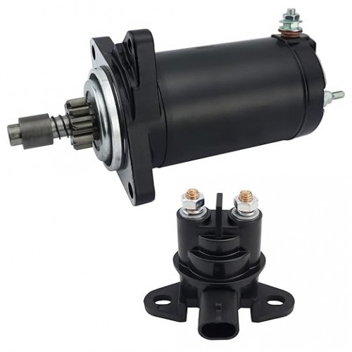 Starter Motor & Solenoid Relay for Sea-Doo Sportboat Challenger Explorer Speedster Sportster 1995-2002, PWC GS GSI GTI GTI LE GTS GTX HX SP SPI SPX XP 1995-2005, 278-000-484 278-000-485