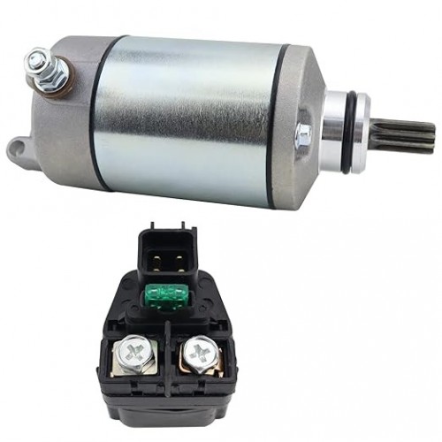 Starter Motor & Solenoid Relay for Suzuki Quadsport LT-Z400 LT-Z400Z 2009, 21163-S004 31100-29F00 3445-033 SMU0281 18718 18718Npicture7