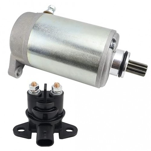 Starter Motor & Solenoid Relay for Can-Am UTV Commander Max 800R 2016-2020, 420-684-566 420-684-560 420-684-562 428000-3580