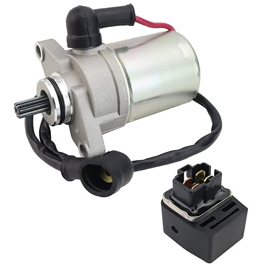 Starter Motor & Solenoid Relay for Polaris Sportsman 90 2001-2006, Scrambler 90 2001-2003, Predator 90 2003-2006, E-TON 90 0450533 0451692 18643 18644 SMU0273 SMU0284 410-54058 57-2732