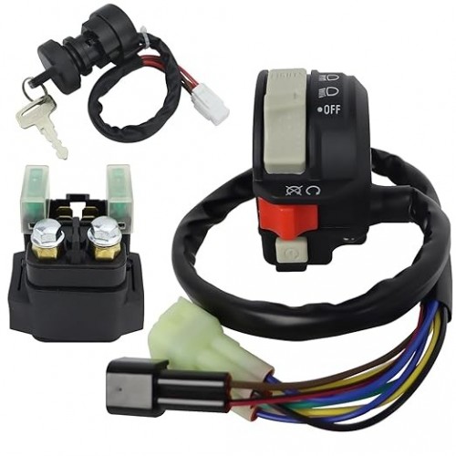 Left Handlebar Control Start Run Off Headlight Switch & Relay & Switch for Yamaha ATV YFZ450 2004-2005, 5TG-83973-09-00