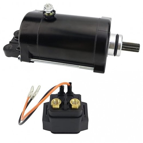 Starter Motor & Solenoid Relay for Yamaha WaveRunner VX1100 VX1100A VX1100B VX1100C 1052cc 2005-2015 6D3-81800-00 18-6907
