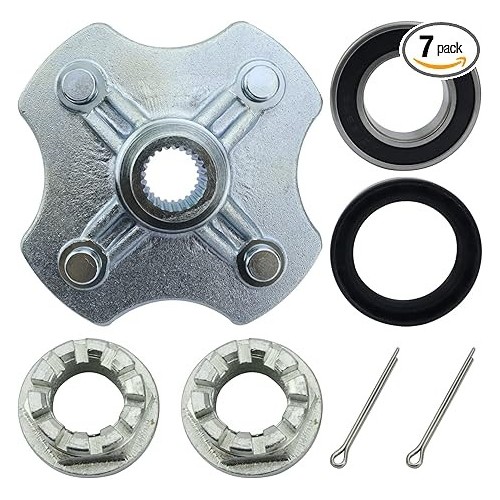 Rear Left Wheel Axle Hub & Bearing Seal Kit & Castle Nuts with Pin for Honda Rancher 350 400, Foreman 400 450 500, 42620-HM7-000 42620-HN0-670 42620-HP0-A00 42620-HM7-610 42620-HN2-A20picture2