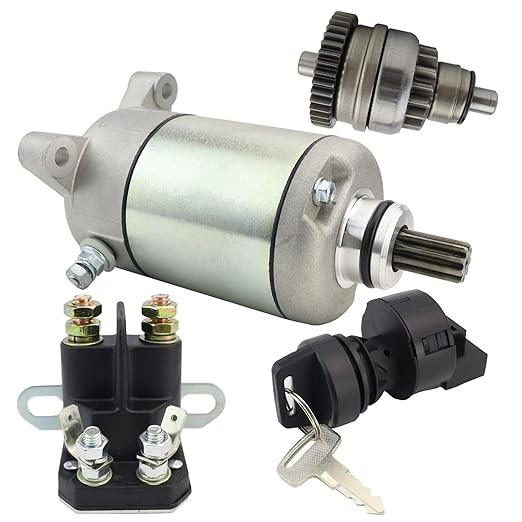 Starter & Drive & Relay & Ignition Switch for Polaris Sportsman 400 450 500 2005-2006, Scrambler ATP Magnum Trail Boss 330 500 2005-2006, Ranger 425 500 2005-2006 3090188 3084981 57-2688
