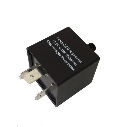 Black 12.8V 3-Pin Adjustable Flashing Automotive Relaypicture2