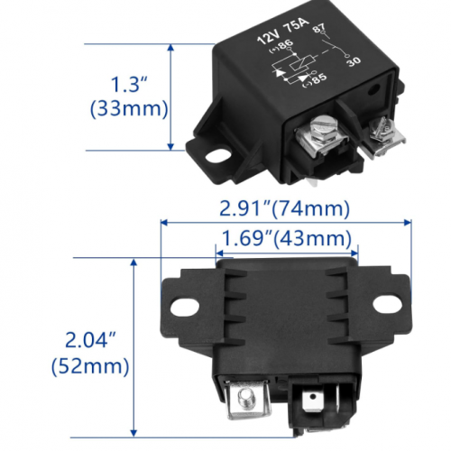 12V 75A Normally Open Power Relay for Automotive Starterpicture4