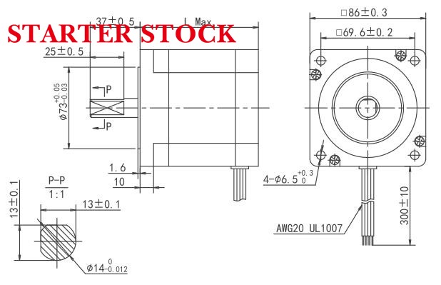 nema 34 hybrid stepper motor Dimensions