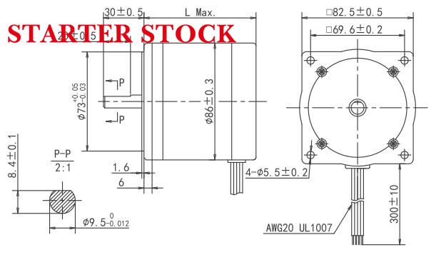 9v stepper motor Dimensions