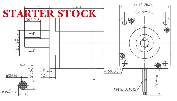 2 Phase Hybrid Stepping motor Dimensions