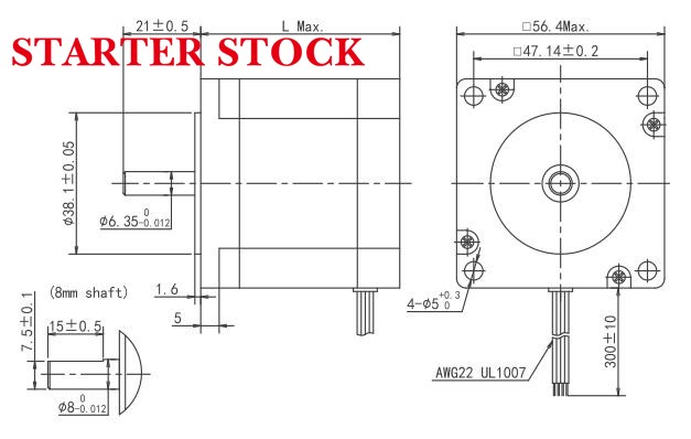 nema 23 hybrid stepper motor Dimensions