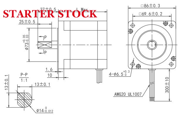 nema 34 stepper motor Dimensions
