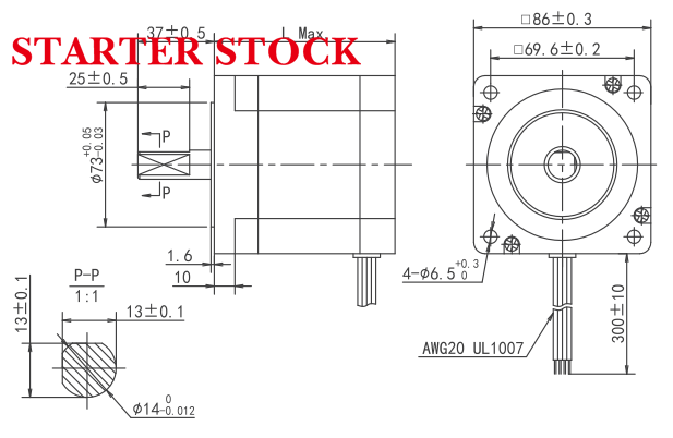 nema 34 stepper motor Dimensions