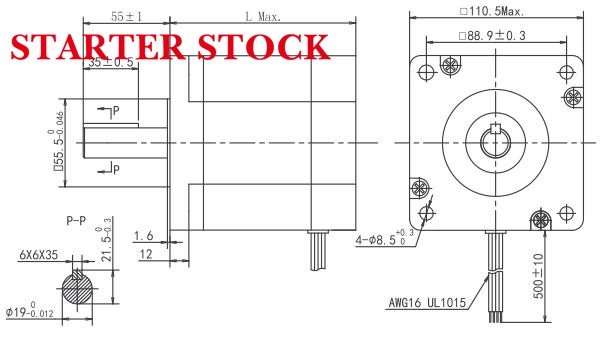 nema 43 stepper motor Dimensions