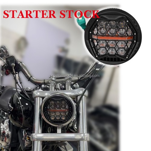 For Harley Sportster XL 2004-2023 5.75 Inch Honeycomb Performance Headlightpicture3