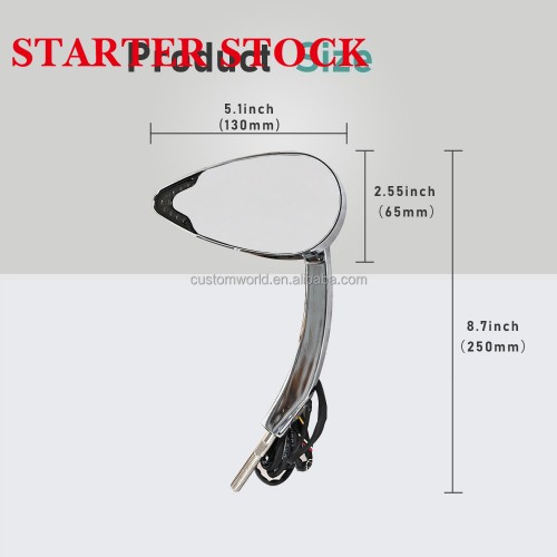 For Harley Davidson Club Style Mirror with DRL White Turn Signal Amber and Brake Light Universalpicture2
