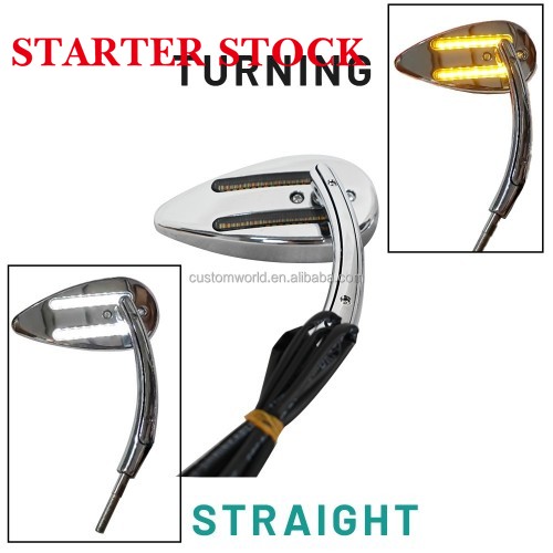 For Harley Davidson Club Style Mirror with DRL White Turn Signal Amber and Brake Light Universalpicture5