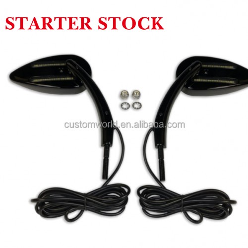 For Harley Davidson Club Style Mirror with DRL White Turn Signal Amber and Brake Light Universalpicture6
