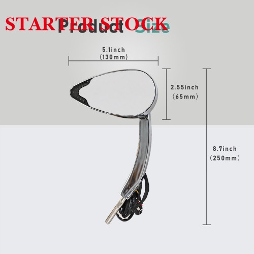 For Harley Club Style Plug and Play Mirror with DRL White Turn Signal Amber and Brake Light Universalpicture2