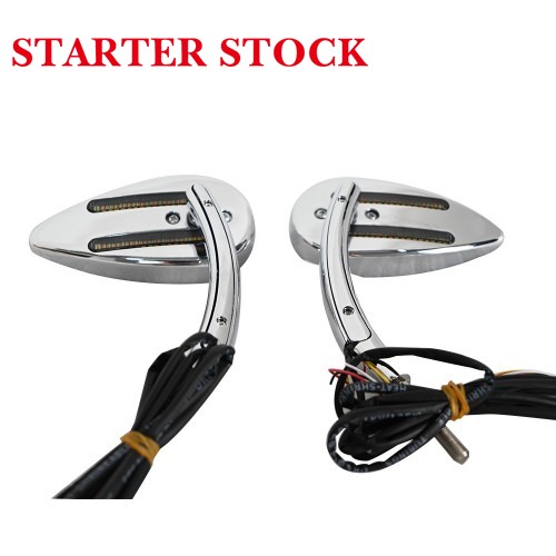 For Harley Club Style Plug and Play Mirror with DRL White Turn Signal Amber and Brake Light Universalpicture4