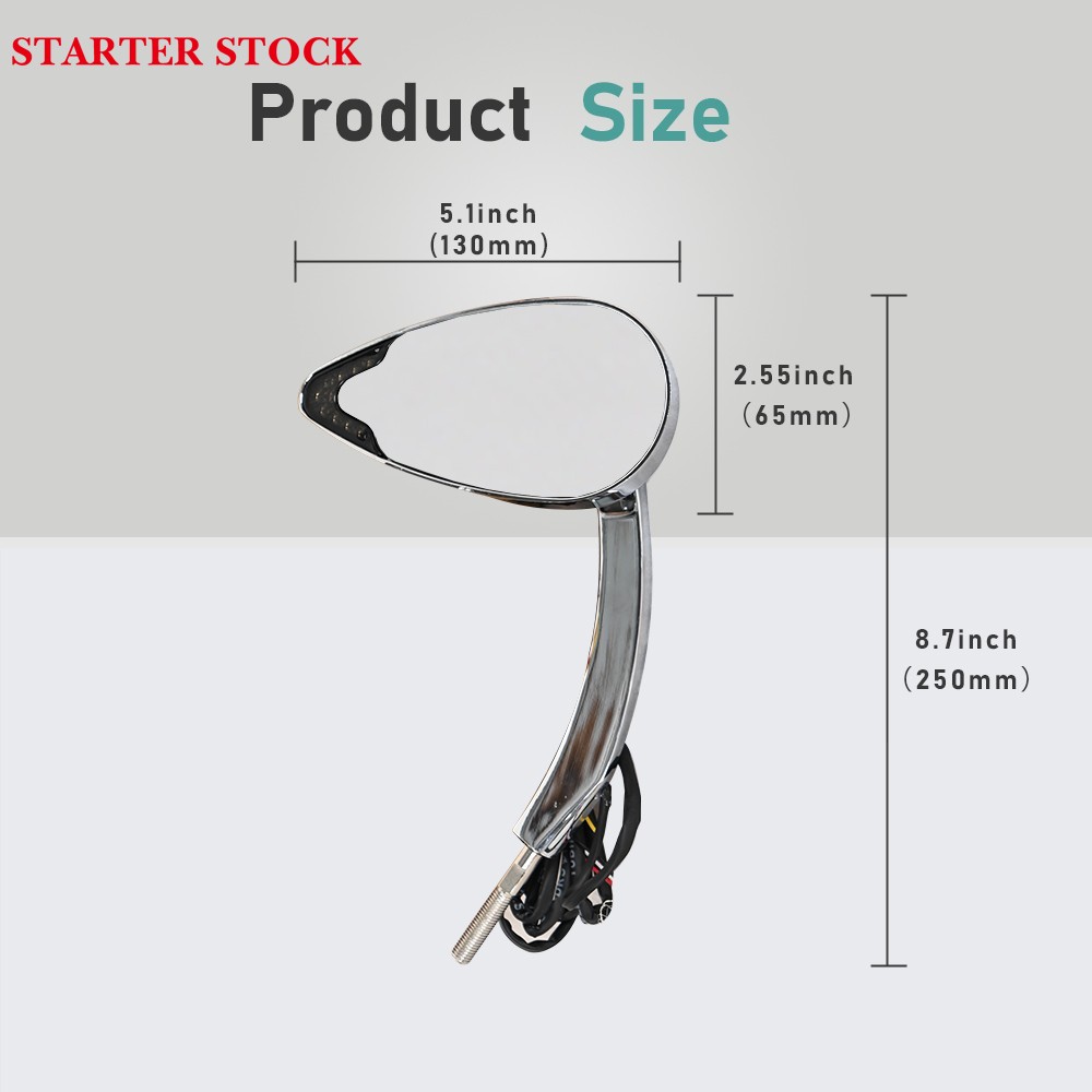 Run & Turn Signal Motorcycle Mirrors Universal for Harley