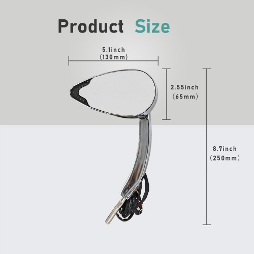 Run & Turn Signal Motorcycle Mirrors Universal for Harley