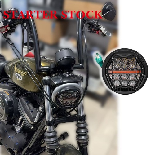 For Harley Sportster XL 2004-2023 5.75 Inch Honeycomb Performance Headlightpicture2