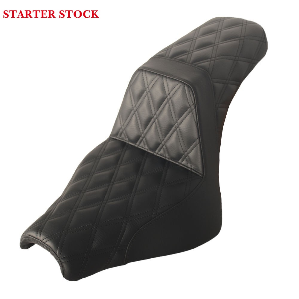 For Harley Softail Fat Bob FXFB 2018-2025 Motorcycle Step up Seat Gel Inside Diamond Pattern Cushion