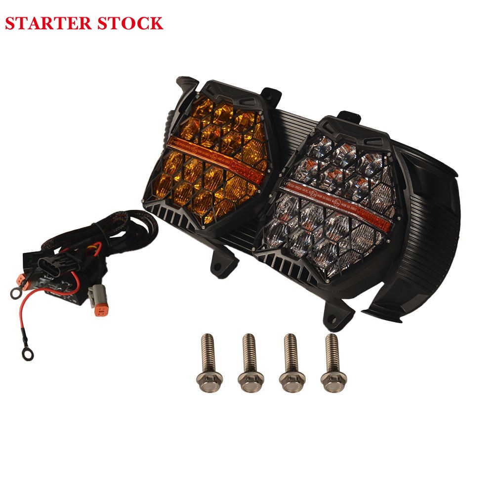 For Harley Touring Road Glide FLTR 2015-2023 Yellow-Clear LED Performance Headlight High Low Beam Amber DRL Lamp