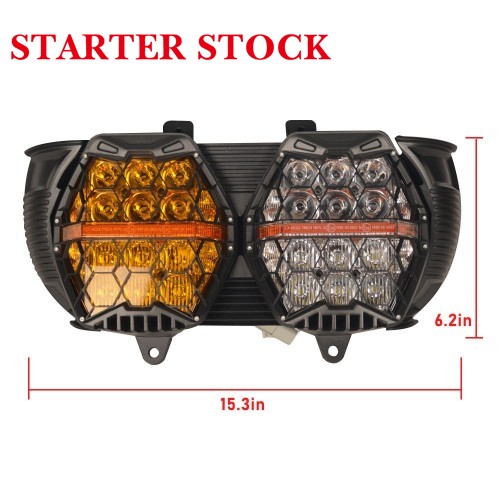 For Harley Touring Road Glide FLTR 2015-2023 Yellow-Clear LED Performance Headlight High Low Beam Amber DRL Lamppicture5