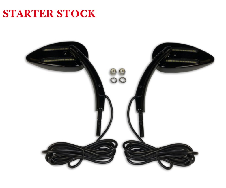 For Harley Davidson Club Style Mirror with DRL White Turn Signal Amber and Brake Light Universal