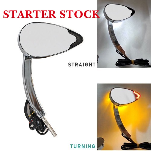 For Harley Davidson Club Style Mirror with DRL White Turn Signal Amber and Brake Light Universalpicture3