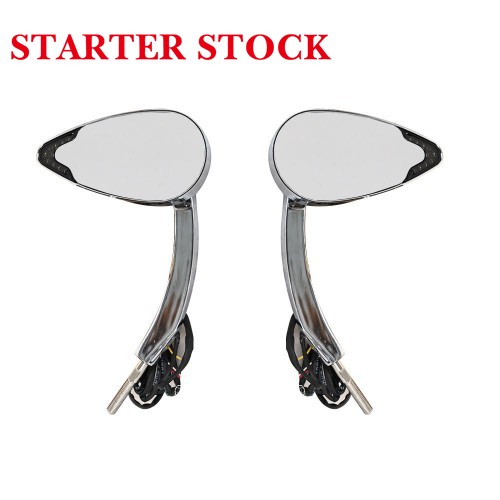 For Harley Davidson Club Style Mirror with DRL White Turn Signal Amber and Brake Light Universalpicture5